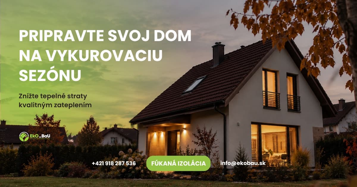 Banner Eko-Bau - Pripravte svoj dom na vykurovaciu sezónu, rodinný dom za súmraku